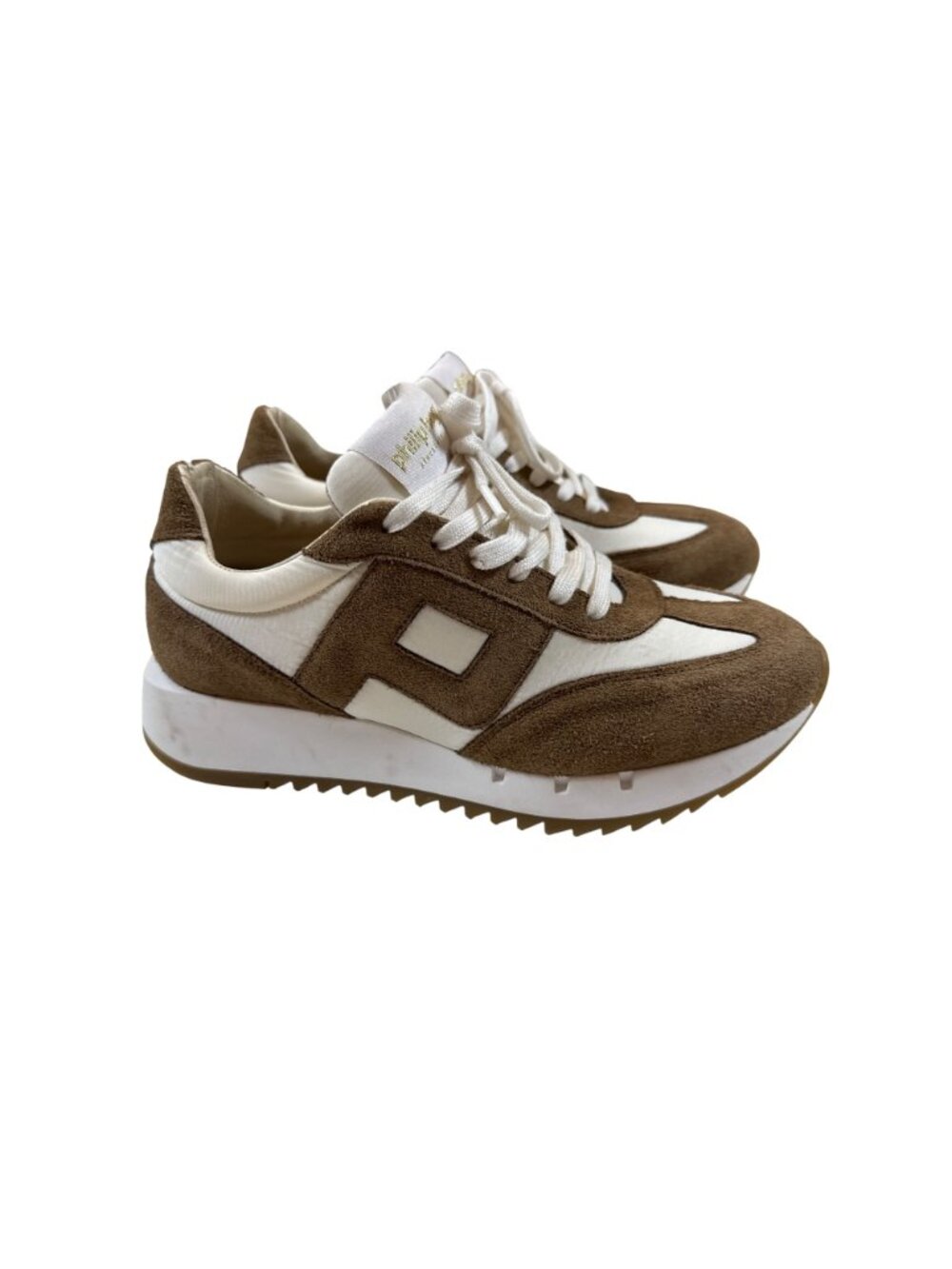 Philip Hog Womens Sneakers UK37 US 7 Suede Canvas Beige & Cream Running Shoes - Picture 2 of 10